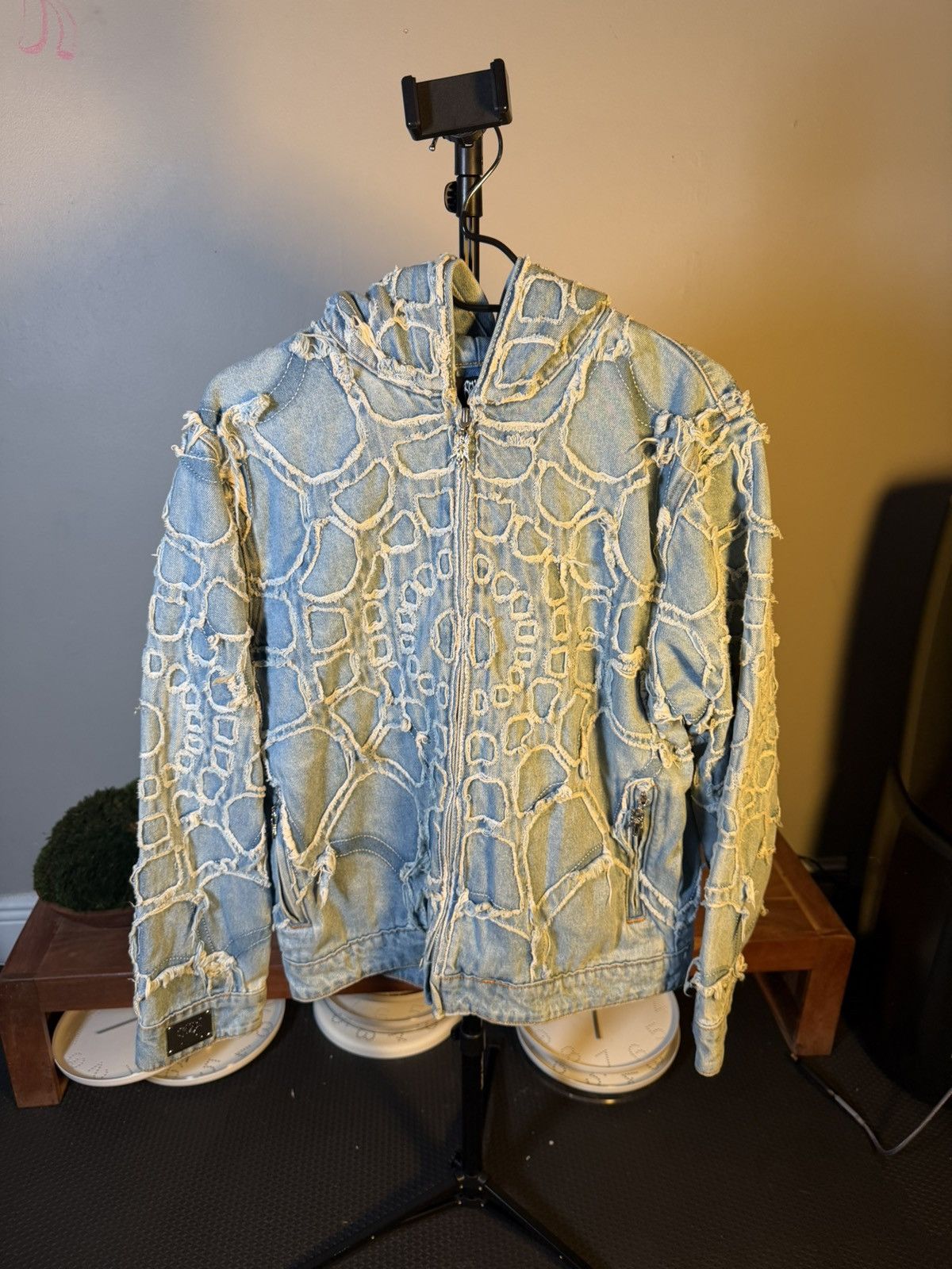 Revenge Revenge Spider Web Denim Jacket Size US S / EU 44-46 / 1 - 1 Thumbnail