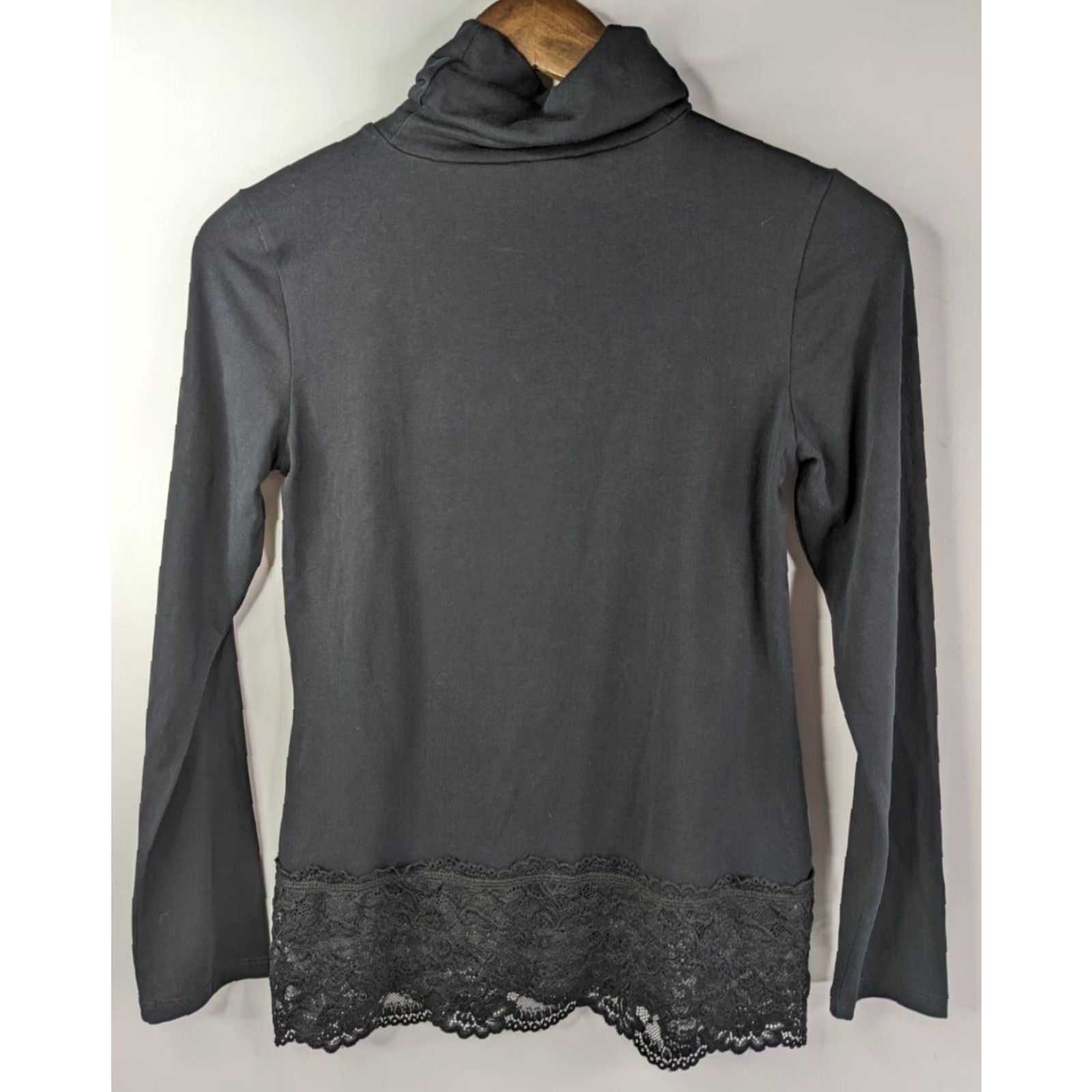 Vintage Sundance Blouse Shirt Womens PXS Turtleneck Long Sleeve Black Lace Trim Elan Floral Vintage No Size XS / US 0-2 / IT 36-38 - 5 Thumbnail