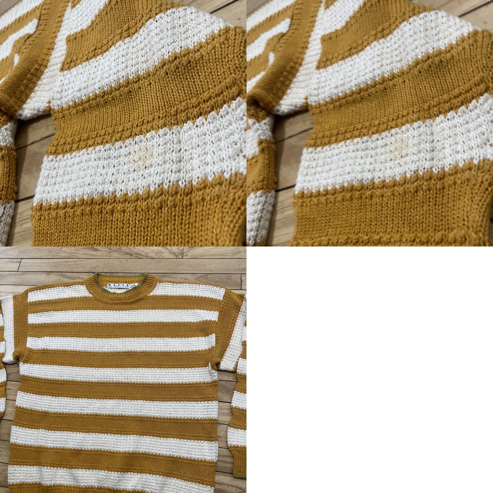 Vintage VINTAGE Basix Fenn Wright & Manson Sweater Men M Gold Cream Chunky Knit 1970s Size US M / EU 48-50 / 2 - 11 Thumbnail