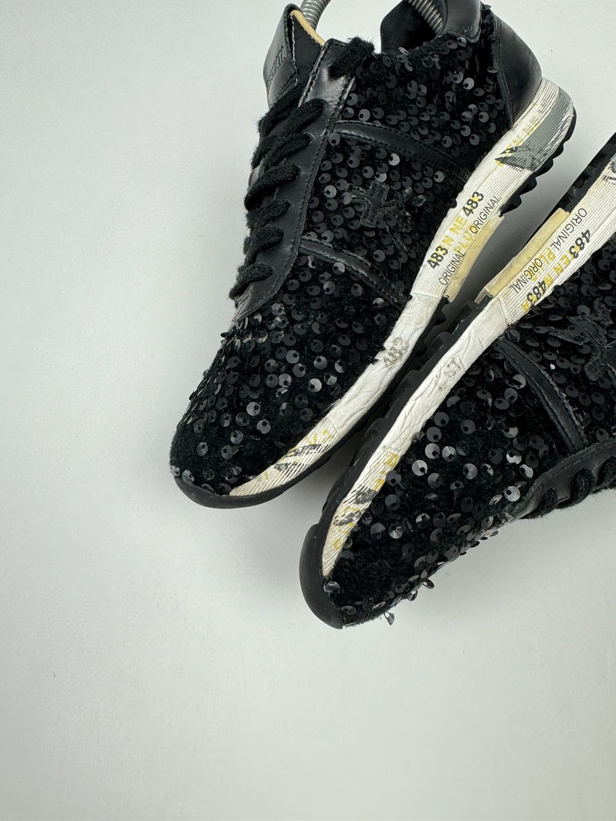 Premiata Premiata Glitter Low Top Black Sneakers Size US 8 / IT 38 - 8 Thumbnail