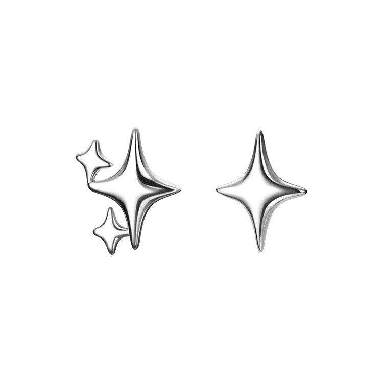 Jewelry × Sterling Silver Star Rare Earrings One Pairs Chrome Jewelry Size ONE SIZE - 5 Thumbnail