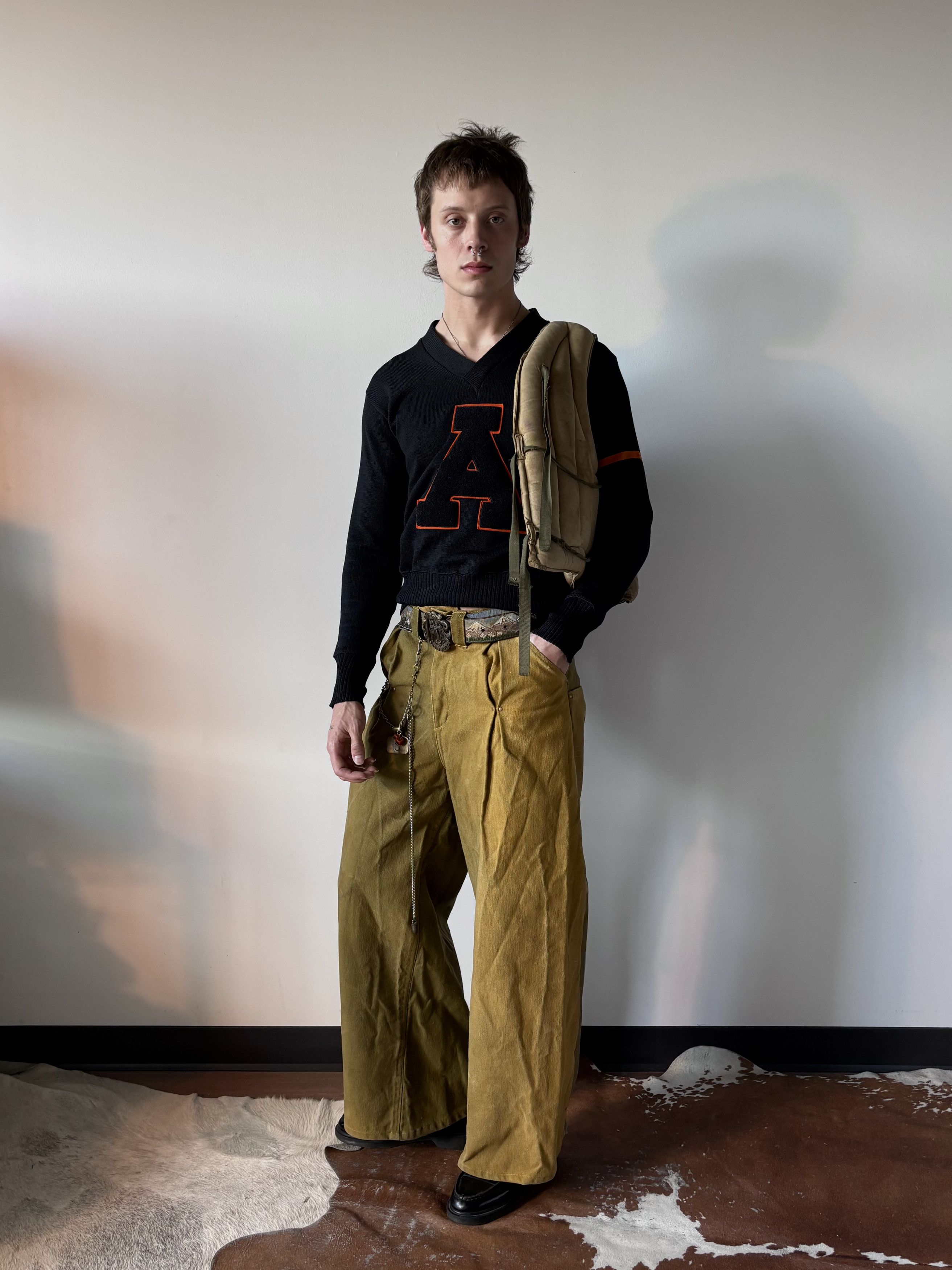 Other 1:1 Pleated Duck Canvas Barrel Leg Pants By David Turner Size US 32 / EU 48 - 2 Thumbnail