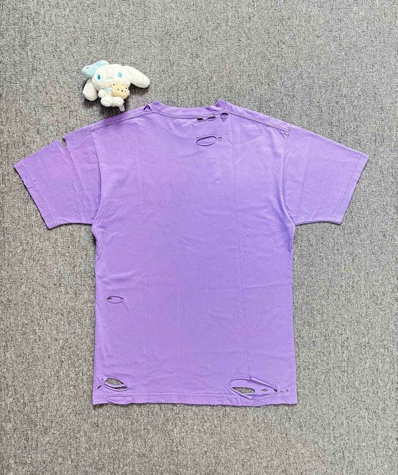 Balenciaga Balenciaga Purple big hole letter logo short sleeve 2502-Ne Size US XXS / EU 40 - 2 Thumbnail