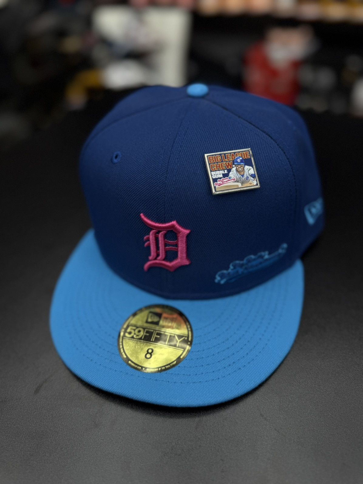 New Era New ERA Size 8 Fitted Hat Detriot Blue Size ONE SIZE - 2 Thumbnail