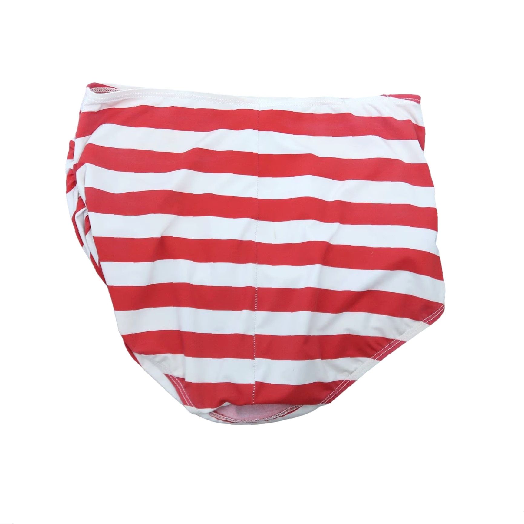Vintage VINTAGE 70s red and white striped ruched bikini swimsuit bottoms High-Waisted 12 Women Size 34" / US 12 / IT 48 - 3 Thumbnail