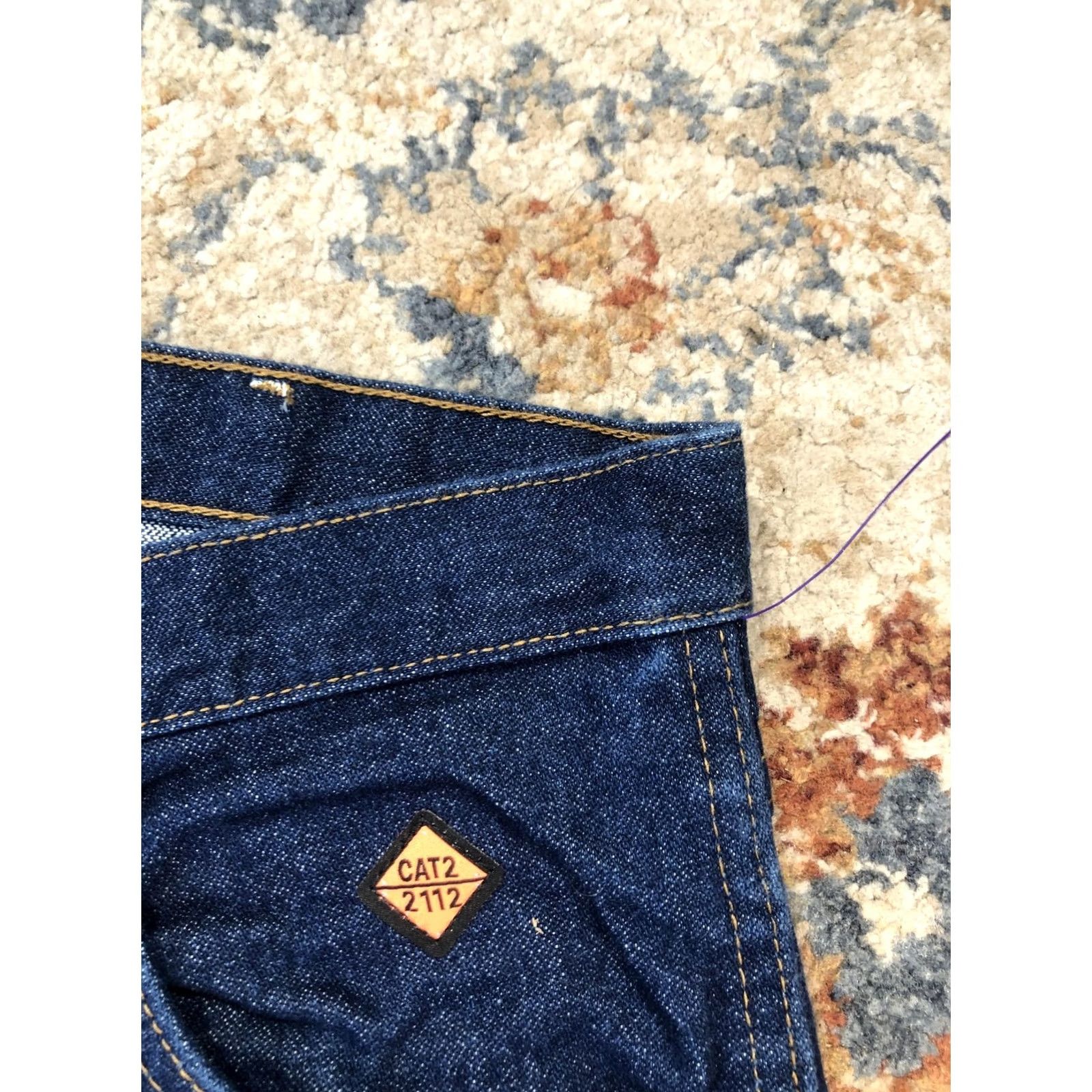 Wrangler Wrangler Jeans Mens 30x32 Blue Dark Wash Slim Straight Flame-Resistant Pockets FR 34 ATPV 10FR36MWZ Clean Denim Accessories Not Included Size US 30 / EU 46 - 6 Thumbnail