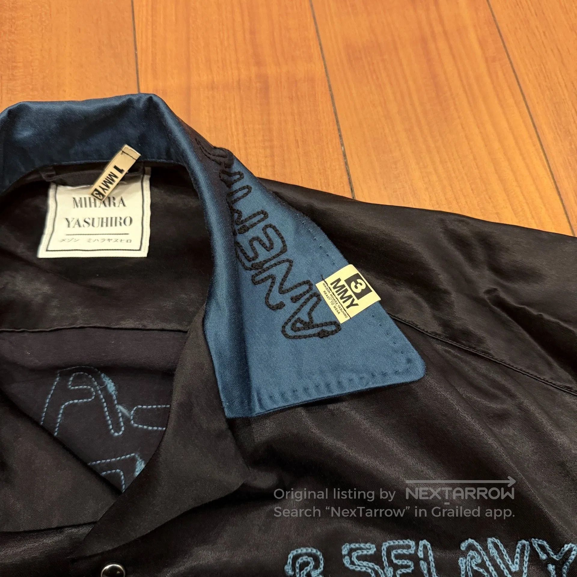 Maison MIHARA YASUHIRO Maison Mihara MMY Silk Black Blue Jacket. Size US L / EU 52-54 / 3 - 4 Thumbnail