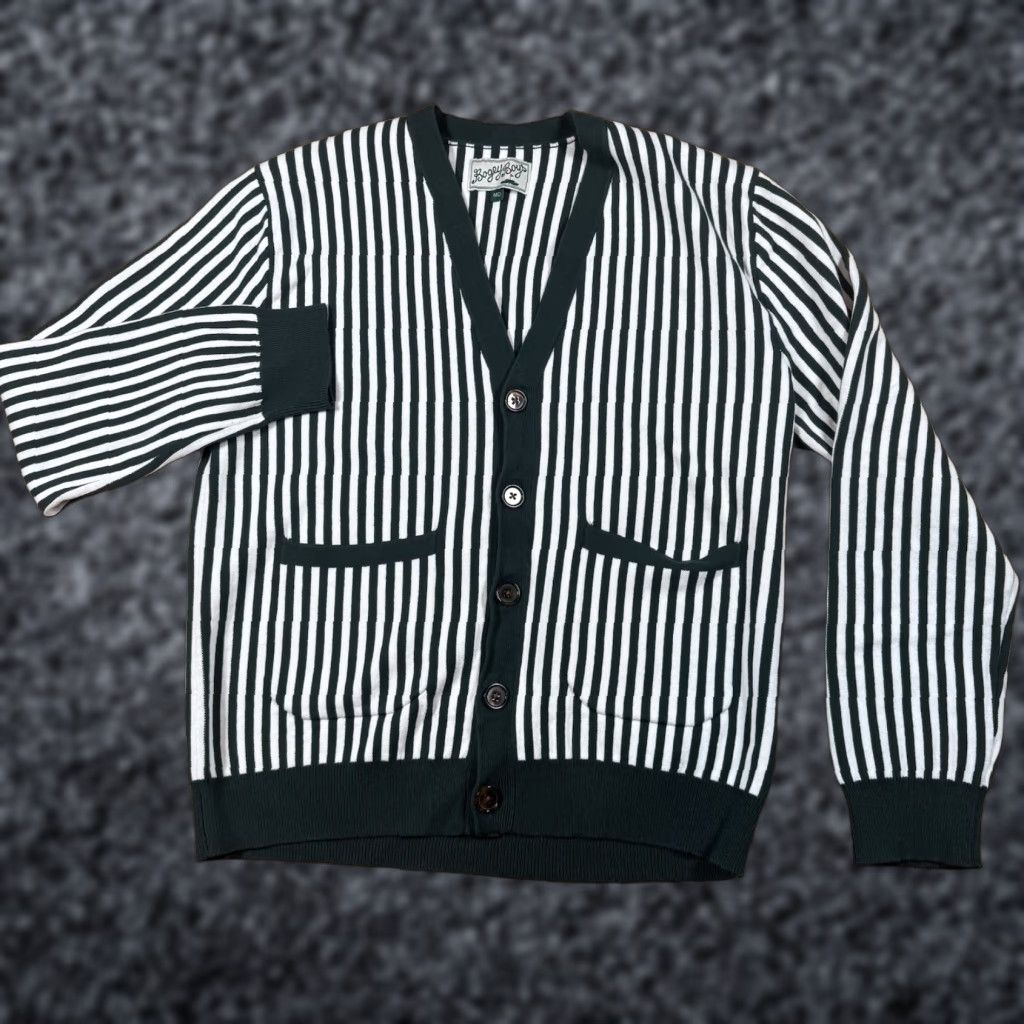 Vintage VINTAGE Bogey Boys Striped Cardigan Sweater Mens M Green Heavy Golf NWOT Size US M / EU 48-50 / 2 - 1 Thumbnail