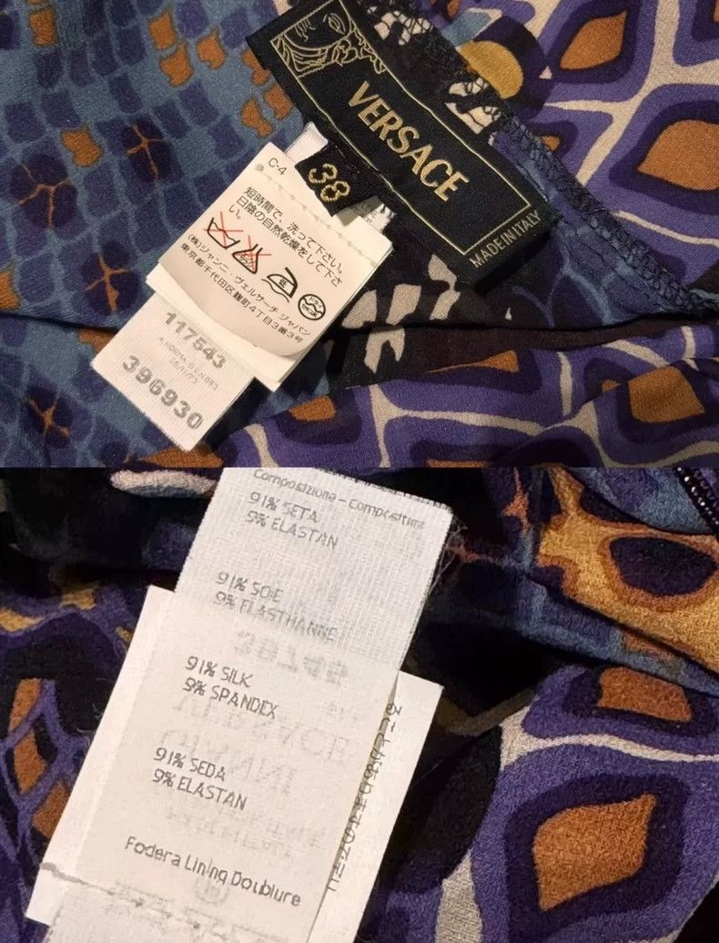 Versace Versace 90s silk high collar and long sleeves Size XS / US 0-2 / IT 36-38 - 7 Thumbnail