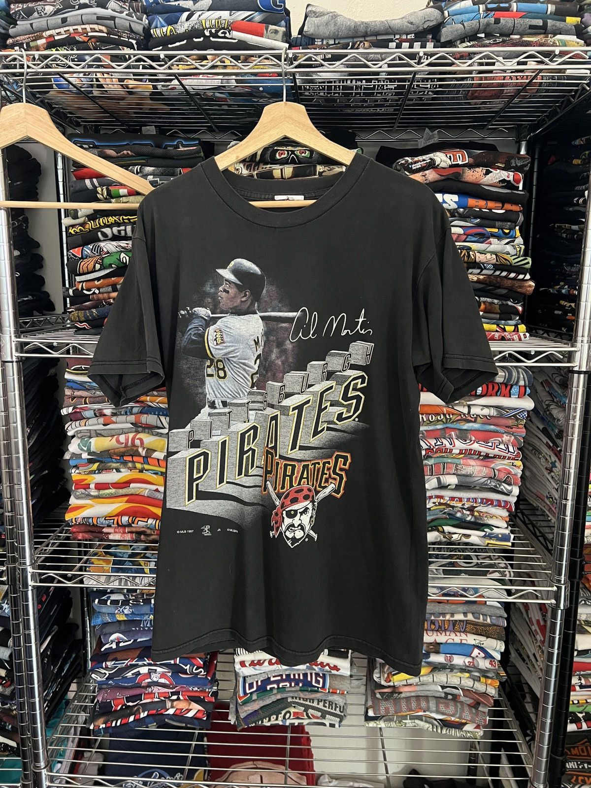 MLB 1997 Pittsburgh Pirates Al Martin Tee Players Size US L / EU 52-54 / 3 - 1 Thumbnail