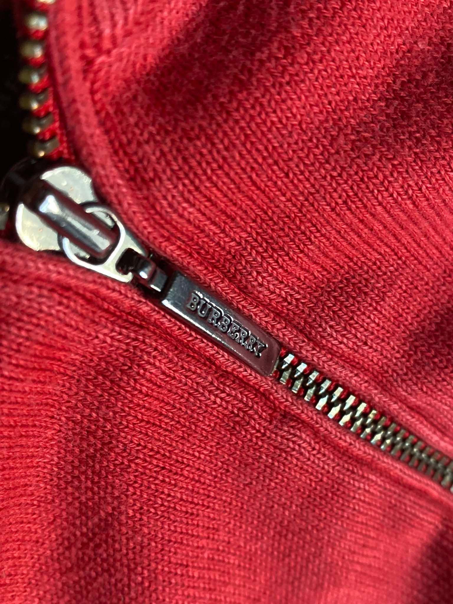 Burberry Vintage Burberry London Red Long Sleeve 1/4 Zip Sweater Logo Size US M / EU 48-50 / 2 - 4 Thumbnail