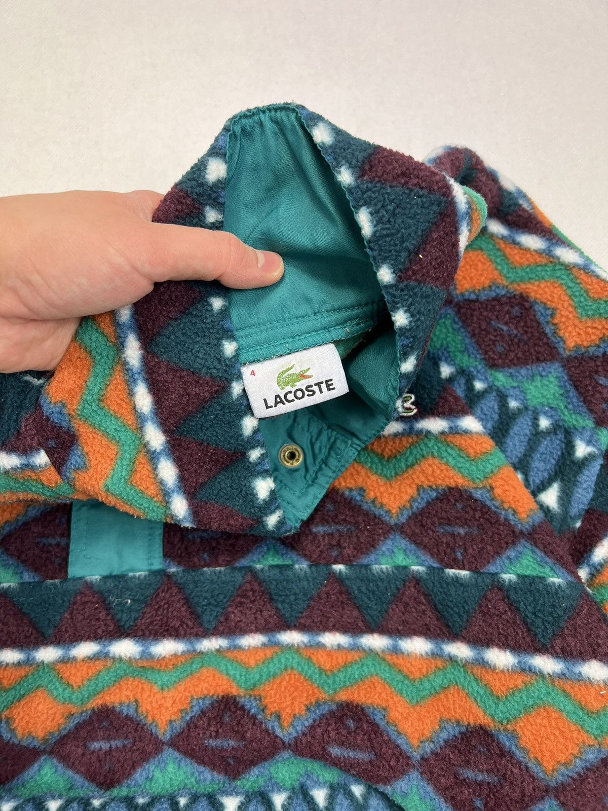 Lacoste Fleece Jacket Lacoste Small Logo Patterns Polar Patterns V Size US XXL / EU 58 / 5 - 3 Thumbnail