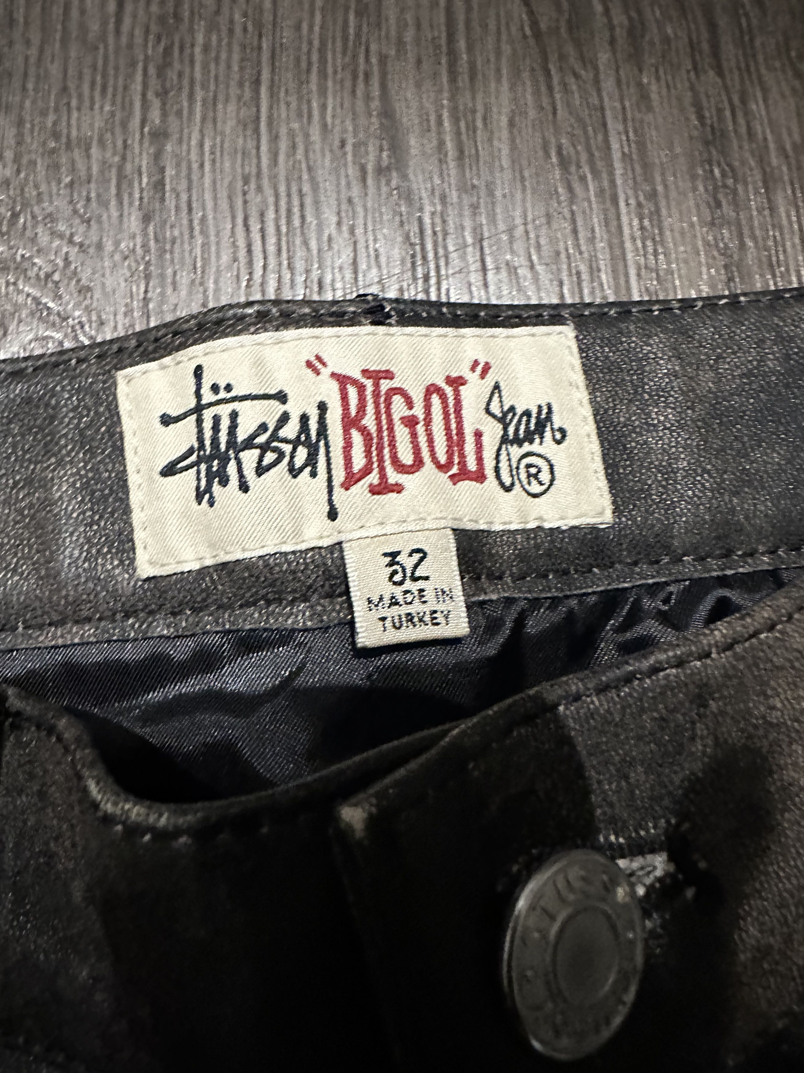 Stussy BIG OL' JEAN STONEWASHED LEATHER | Grailed