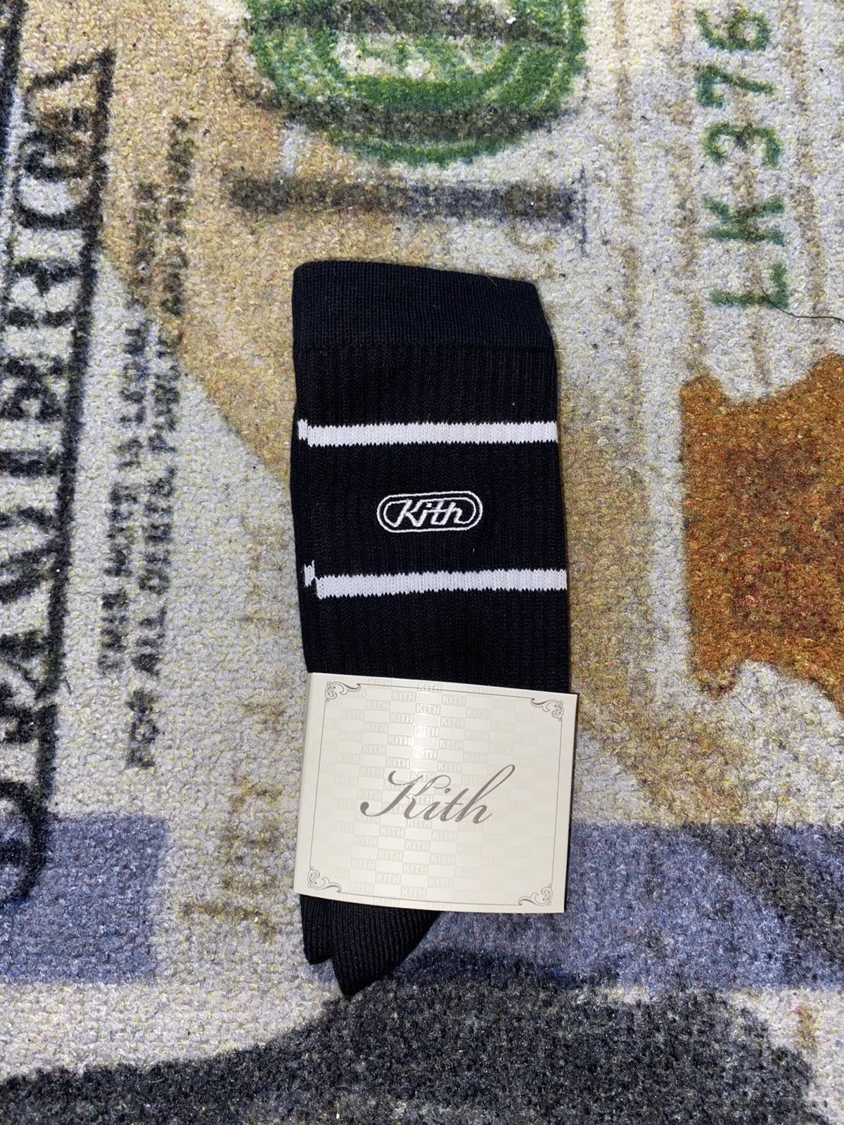 Kith Kith Embroidered Logo Striped Crew Socks Size ONE SIZE - 1 Thumbnail