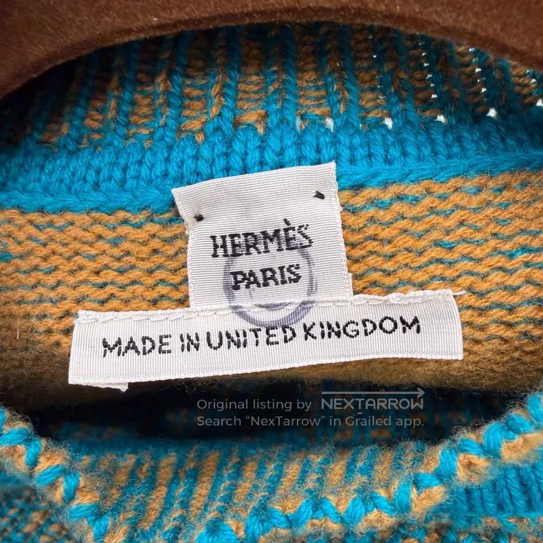 Hermes Hermes Yellow and Green Knit Cashmere Sweater Size XXS / US 00 / IT 34 - 3 Thumbnail