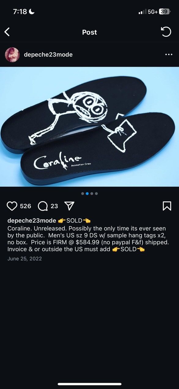 Converse RARE CORALINE CONVERSE SAMPLE ANIMATION CREW 1 of ??? Size US 9 / EU 42 - 9 Thumbnail