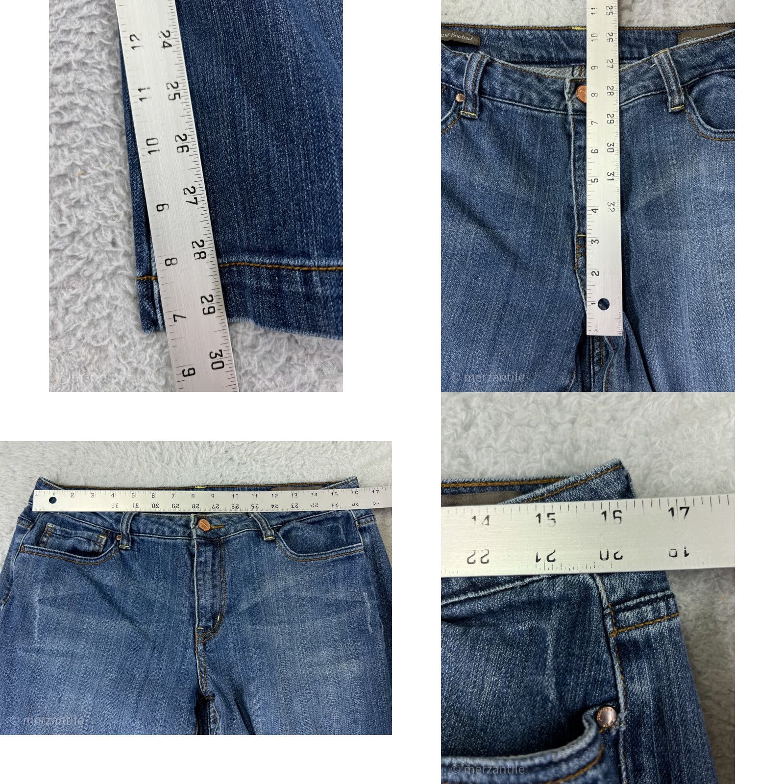 Vintage Hillard & Hanson Jeans Womens 12 Blue Denim Bootcut 5-Pocket Cotton Blend Relaxed Blue 90s Western Mens Womens Girls Size 34" / US 12 / IT 48 - 9 Thumbnail