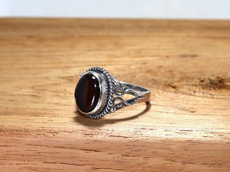 Handmade Smoky Quartz Ring: Handmade 925 Sterling Silver Promise Ring Size ONE SIZE - 5 Thumbnail