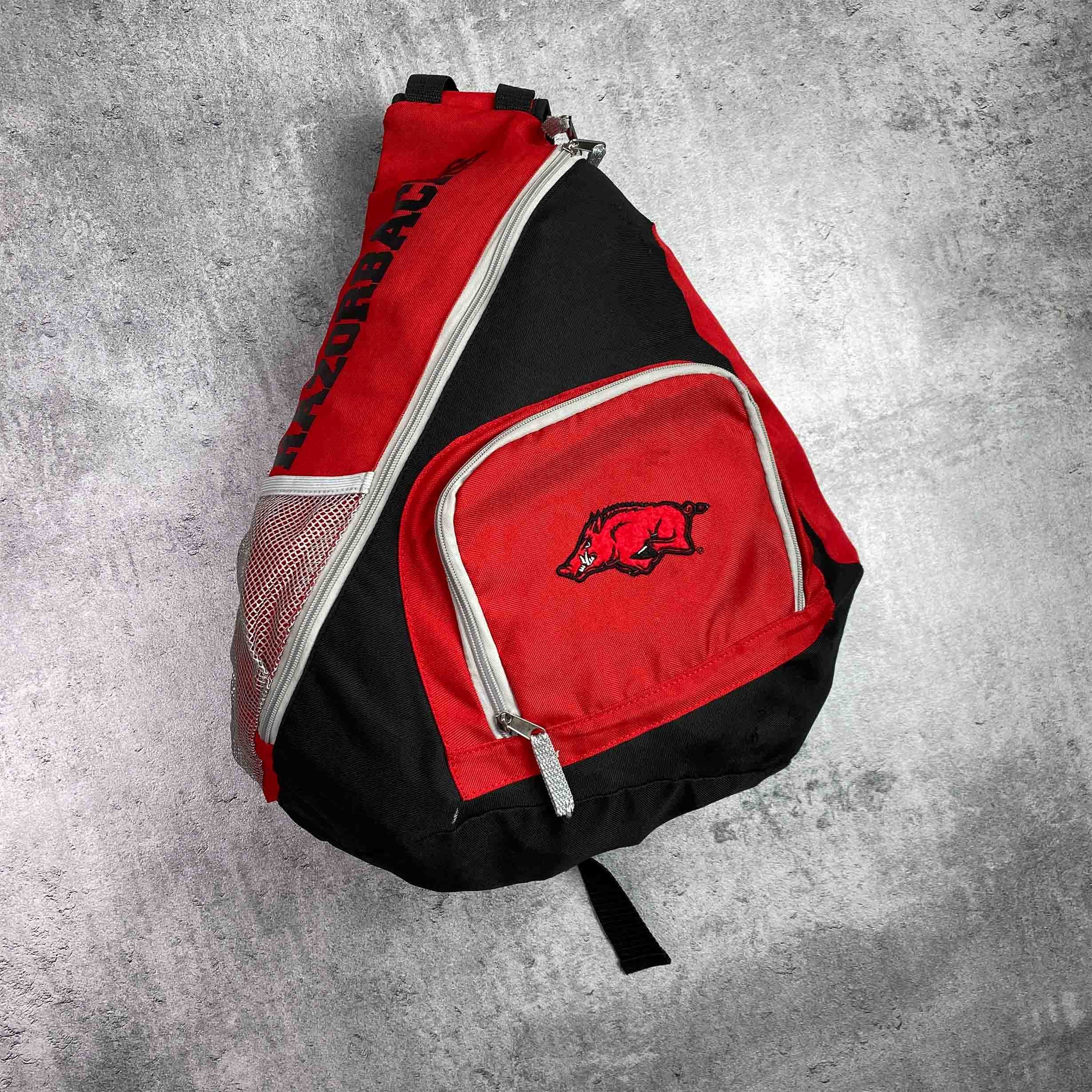 Bag × NFL × Vintage Razorbacks Arkansas NFL big red sling bag | Grailed