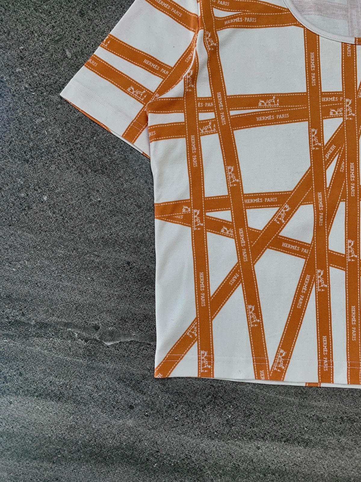 Hermes FREE TAX! 2000s Ribbon Tape Allover Printed Top Size US S / EU 44-46 / 1 - 3 Thumbnail