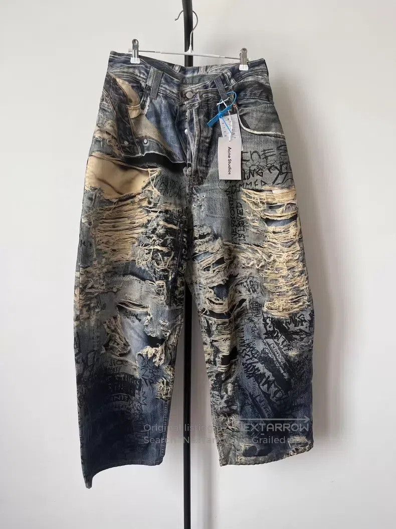 Acne Studios Acne Studios 2023M Printed Pattern Ripped Loose Straight L Size US 30 / EU 46 - 2 Thumbnail