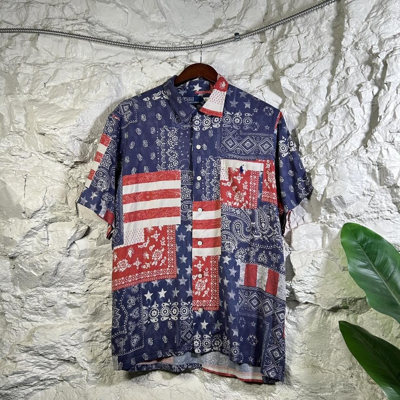 Polo Ralph Lauren Vintage Polo Ralph Lauren US Flag Paisley Bandana Shirt Size US L / EU 52-54 / 3 - 2 Thumbnail