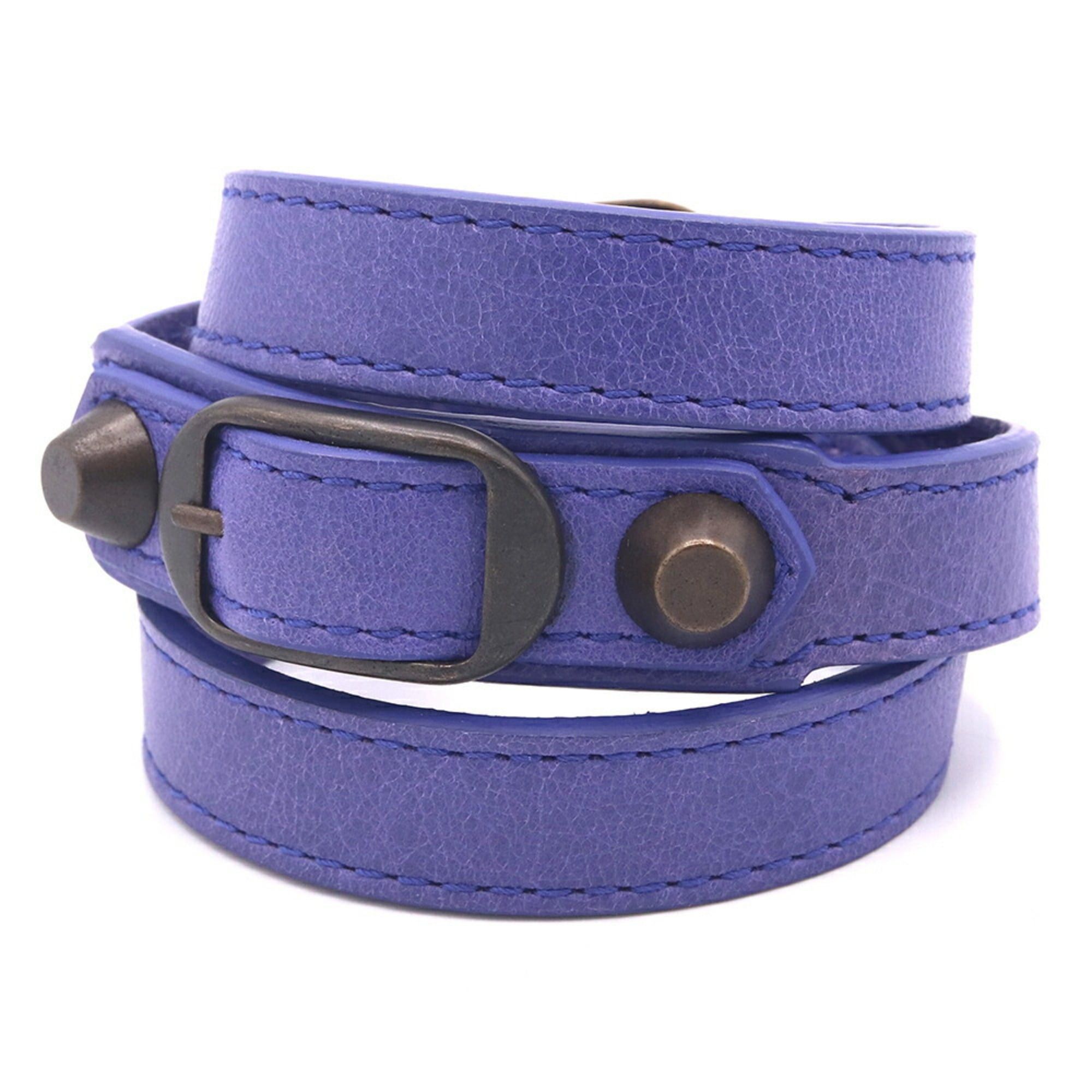 Balenciaga Balenciaga City Triple Bracelet 236342 Purple Leather Size M Strand Women's Men's BALENCIAGA Size ONE SIZE - 1 Thumbnail