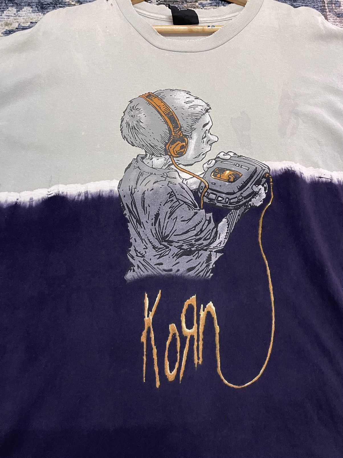 Band Tees × Giant VINTAGE KORN GRAY/PURPLE TIE-DYE BAND TEE VERY RARE Size US XL / EU 56 / 4 - 2 Thumbnail