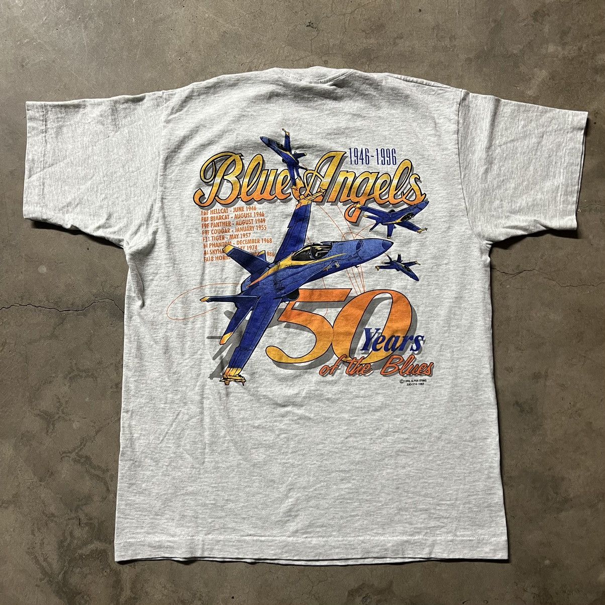 Vintage Vintage 1996 USAF 🇺🇸 50 Year Blue Angles Alpha Strike Shirt Size US L / EU 52-54 / 3 - 1 Thumbnail