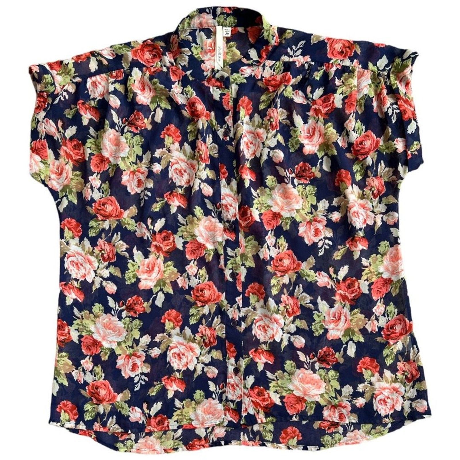 Other Bellatrix Navy Floral Semi Sheer Short Sleeve Top, M Size M / US 6-8 / IT 42-44 - 1 Thumbnail
