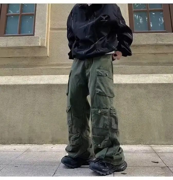 Japanese Brand Green Color Multi-pocket Cargo Pant Size US 32 / EU 48 - 4 Thumbnail