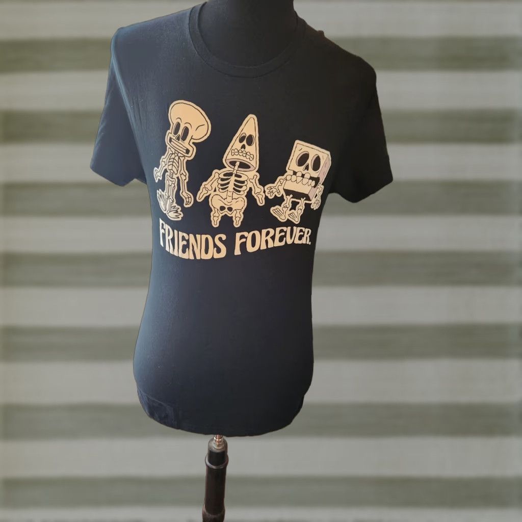 Nickelodeon Nickelodeon Mens SpongeBob SquarePants Best Friends Forever Shirt M Black Crew Neck Short Sleeve T-Shirt Size US M / EU 48-50 / 2 - 1 Thumbnail