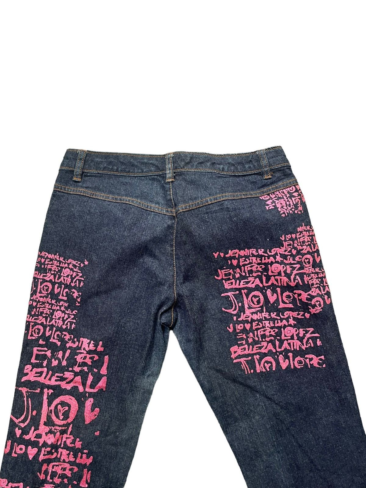 Designer JLO by Jennifer Lopez Flare Custom Paint Denim Size 29" - 6 Thumbnail