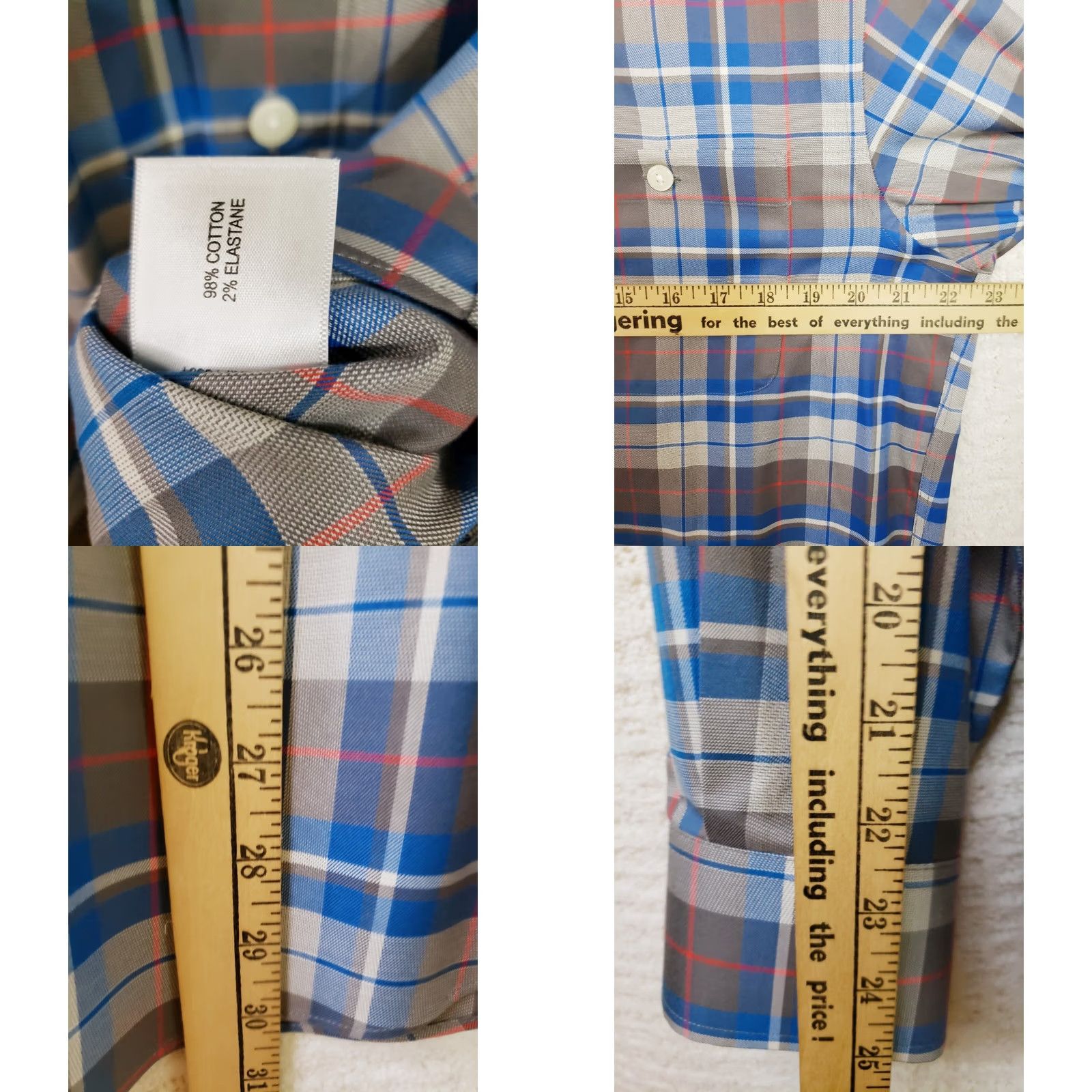 Orvis VINTAGE Orvis Wrinkle Free Button-Down Shirt Mens M Blue Gray Plaid Long Sleeve Classic Size US M / EU 48-50 / 2 - 9 Thumbnail