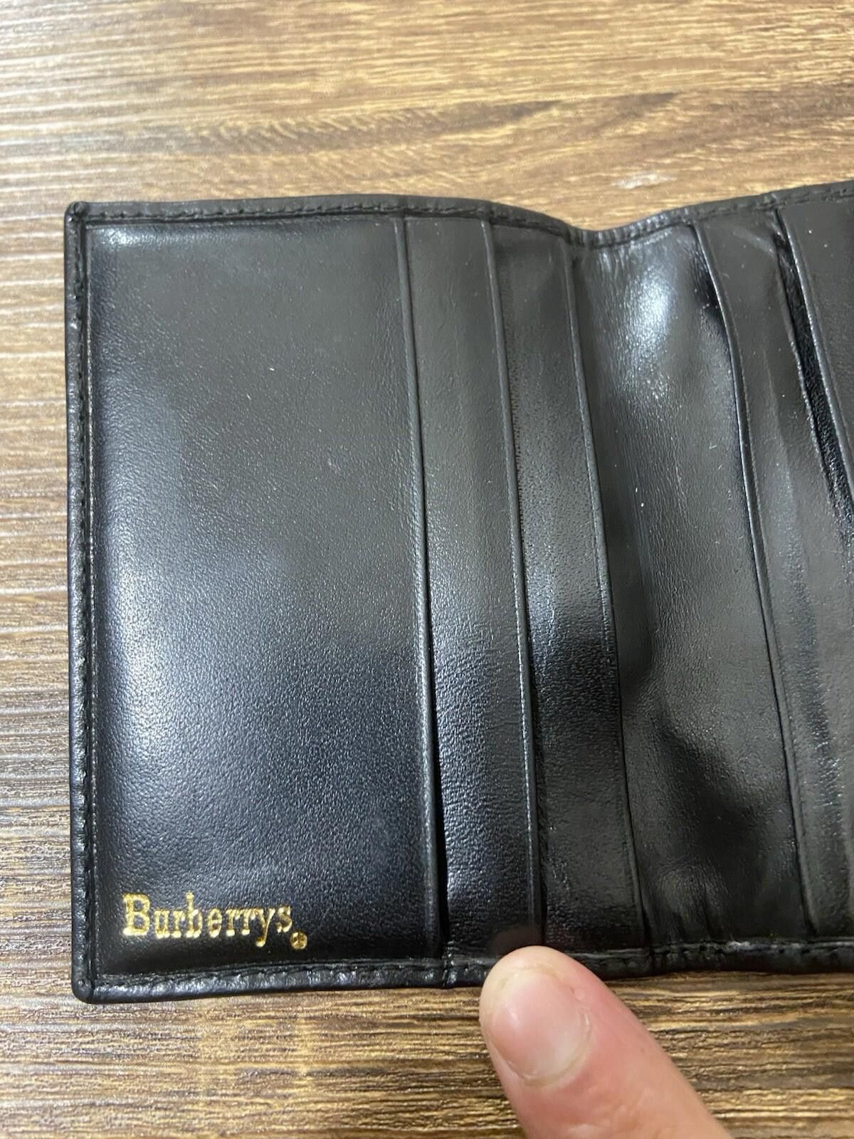 Burberry Vintage Burberrys Nova Check black leather trifold wallet Size ONE SIZE - 9 Thumbnail