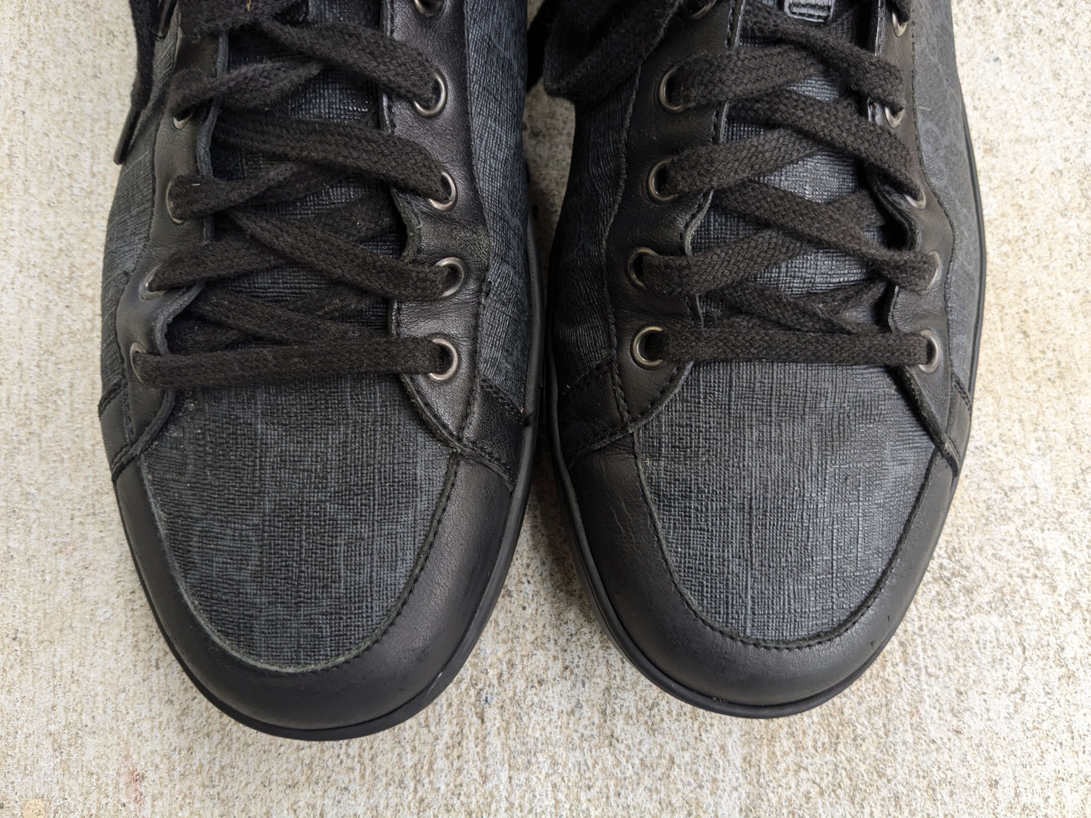 Gucci Gucci Sneakers Black Monogram High 10 Leather Canvas Size US 10 / EU 43 - 3 Thumbnail