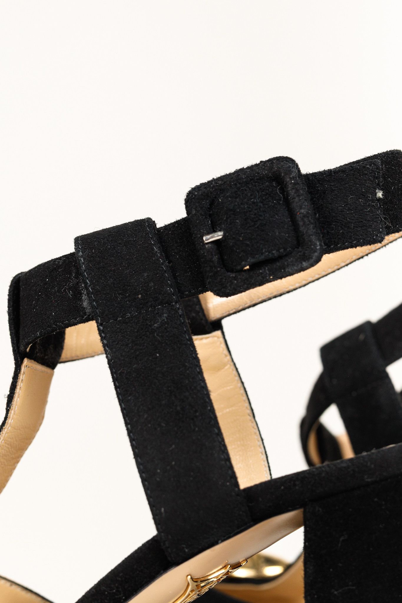 Charlotte Olympia Charlotte Olympia PF/15 Gala Black Suede Embellished Sandals Size US 6.5 / IT 36.5 - 9 Thumbnail