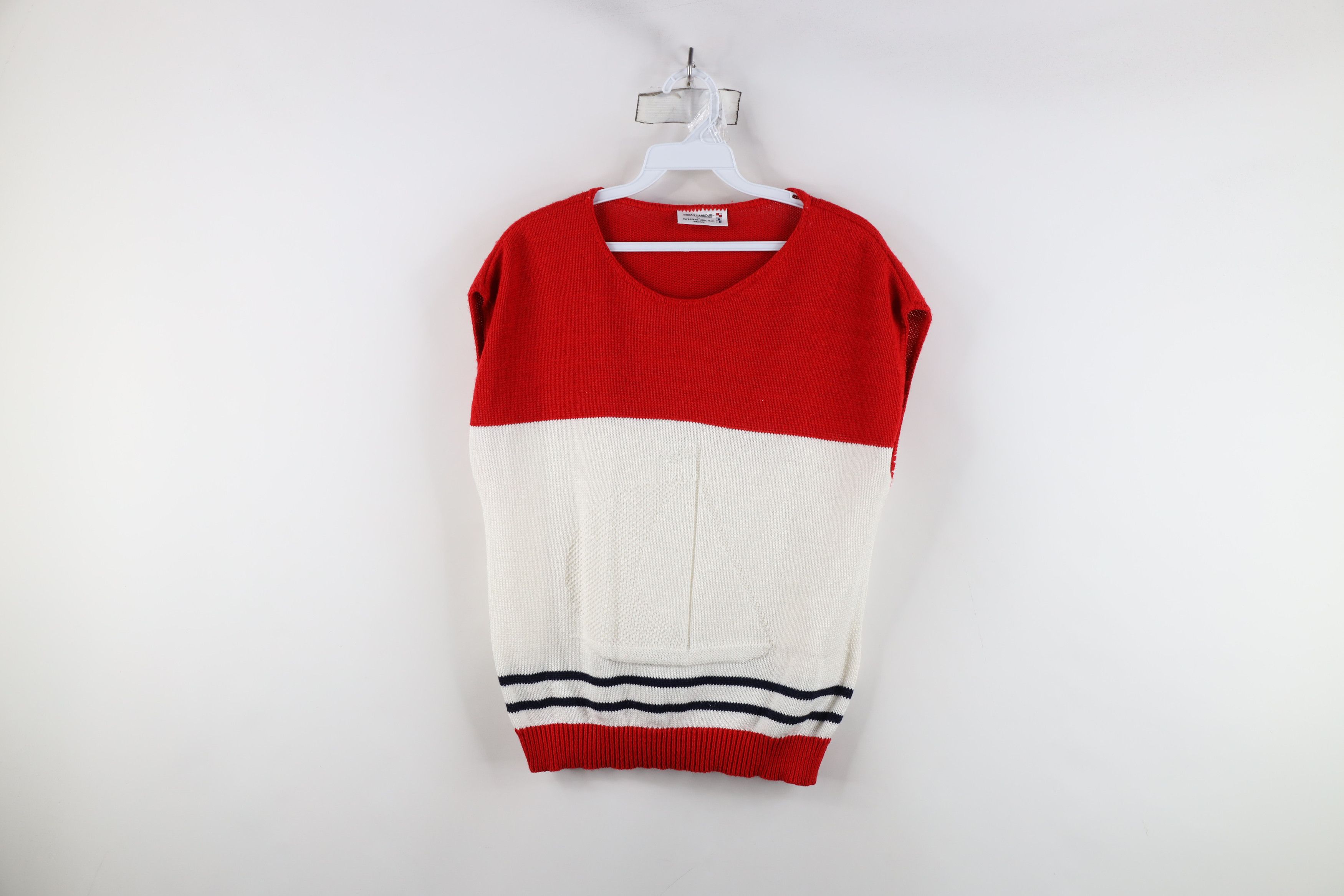 Vintage Vintage 70s 80s Streetwear Sailboat Knit Sweater Vest USA Size M / US 6-8 / IT 42-44 - 1 Thumbnail