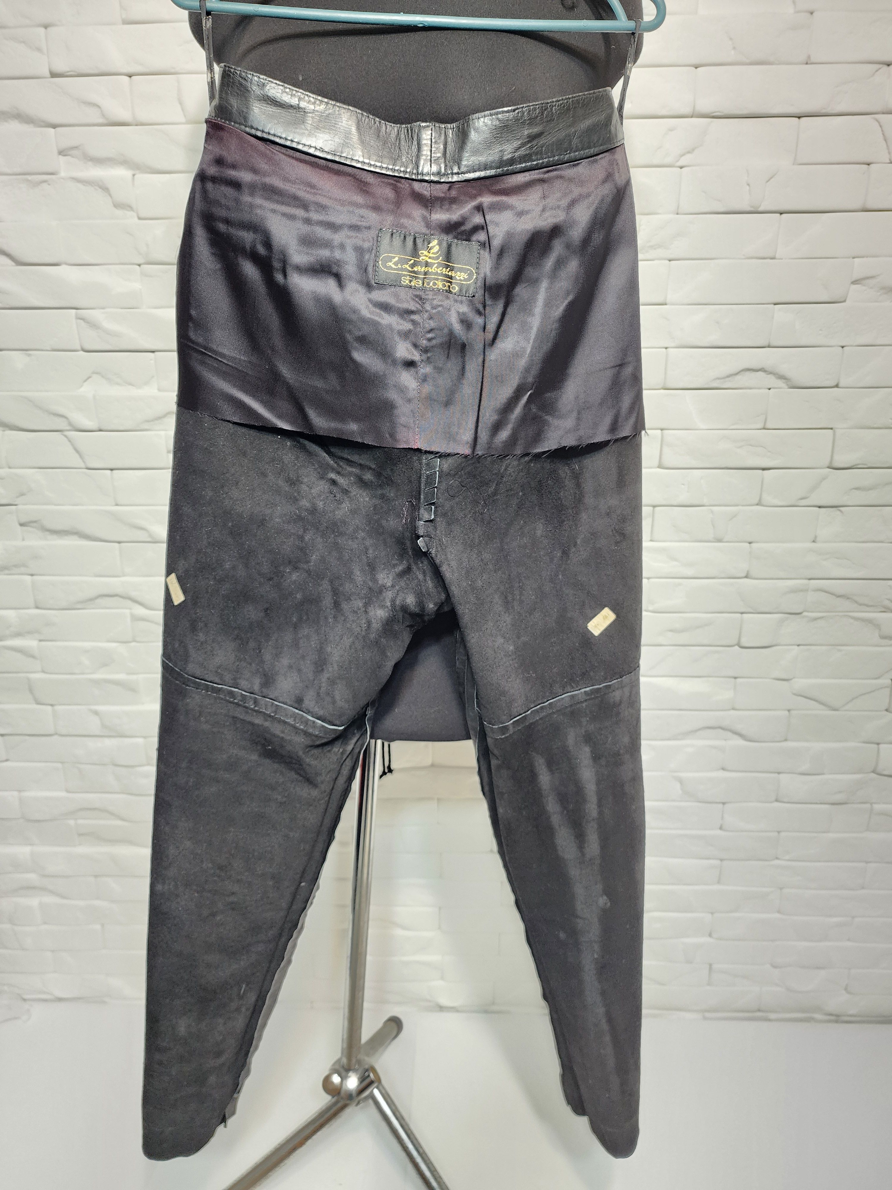 Genuine Leather Men's Black Leather Biker Pants: (29 in Waist) Size US 29 - 9 Thumbnail