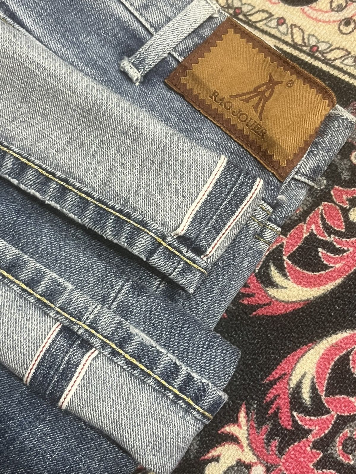 JACKROSE Jackrose X Luv Maison Blue Faded Washed Selvedge Flare Jeans Size US 30 / EU 46 - 12 Thumbnail