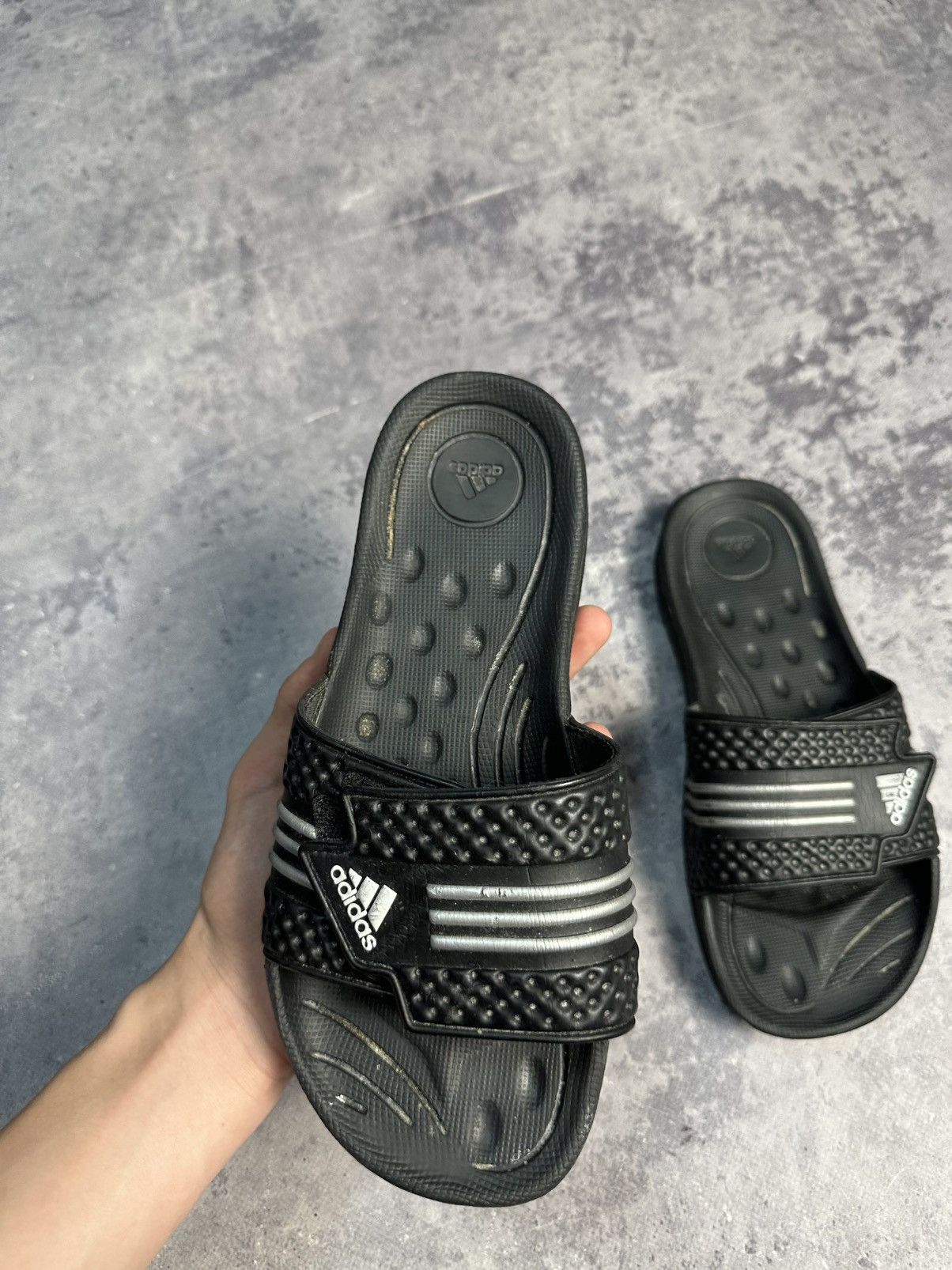 Adidas slippers Adidas Vintage Black Rare Size US 7 / EU 40 - 3 Thumbnail
