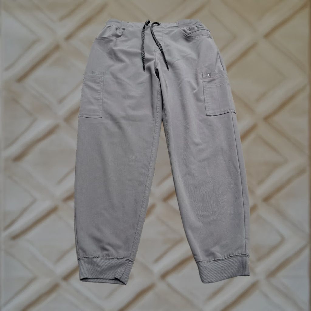 Vintage Jaanu Cargo Jogger Scrub Pants Womens Medium Short Gray Drawstring Medical Work Size 32" / US 10 / IT 46 - 1 Thumbnail