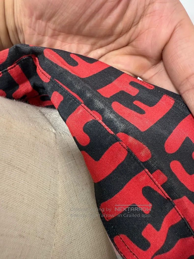 Fendi size 39 FF Printed Mulberry Silk Short Sleeve Shirt