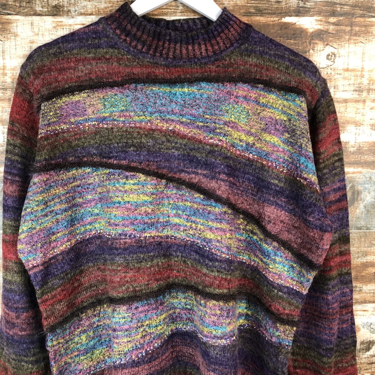 Homespun Knitwear × Japanese Brand Japan vintage rainbow Purple Knitwear #A1371 Size M / US 6-8 / IT 42-44 - 9 Thumbnail