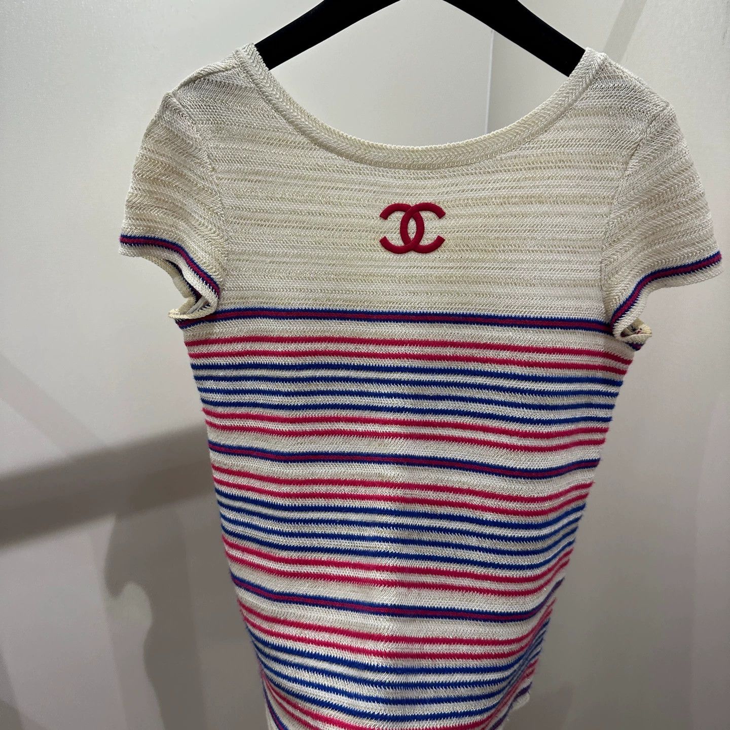 Chanel Chanel Resort striped logo gold linen knit tee 34 Size XS / US 0-2 / IT 36-38 - 7 Thumbnail