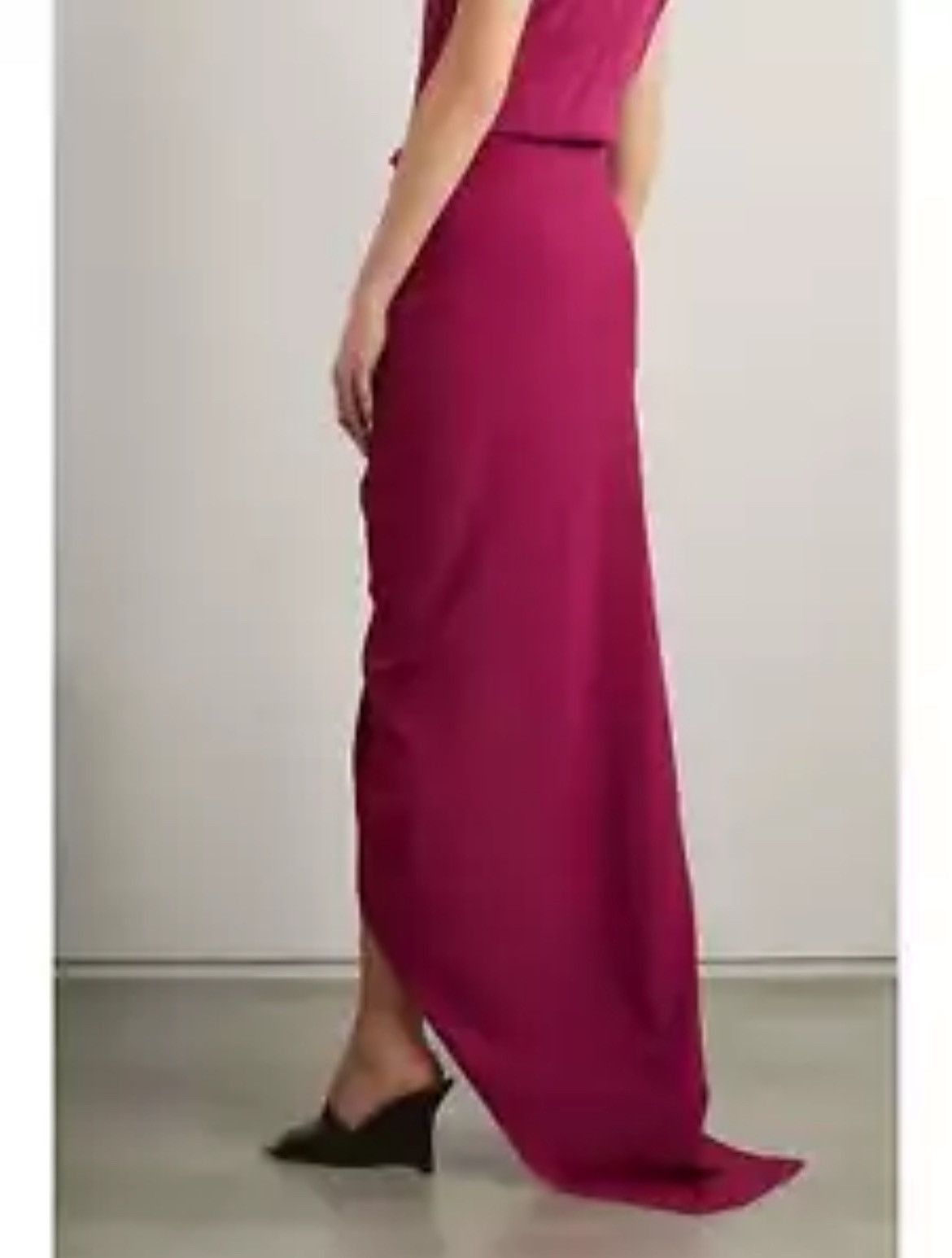 Rick Owens Rick Owens Gathered Asymmetric Crepe Maxi Skirt Size 26" / US 2 / IT 38 - 2 Thumbnail