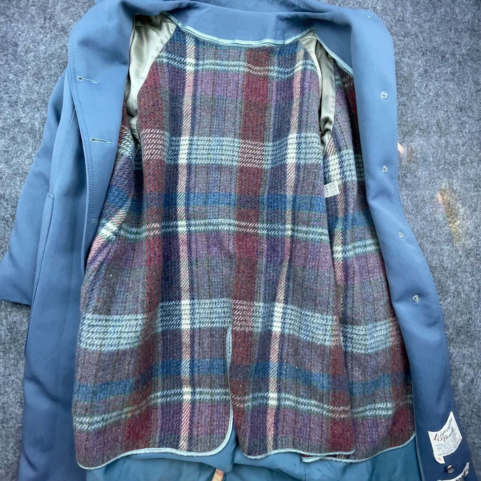 I. Magnin Vintage I Magnin Coat Large Blue Trench Flannel Forecaster Size L / US 10 / IT 46 - 3 Thumbnail