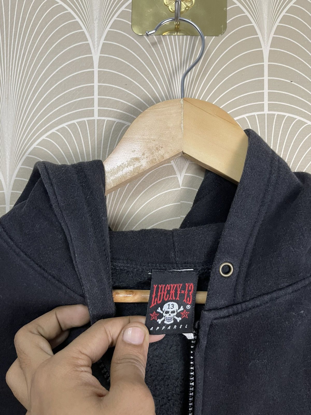 Lucky Brand 😈 90s LUCKY 13 APPAREL “GREASE GAS AND GLORY” ZIPPER HOODIE Size US S / EU 44-46 / 1 - 8 Thumbnail