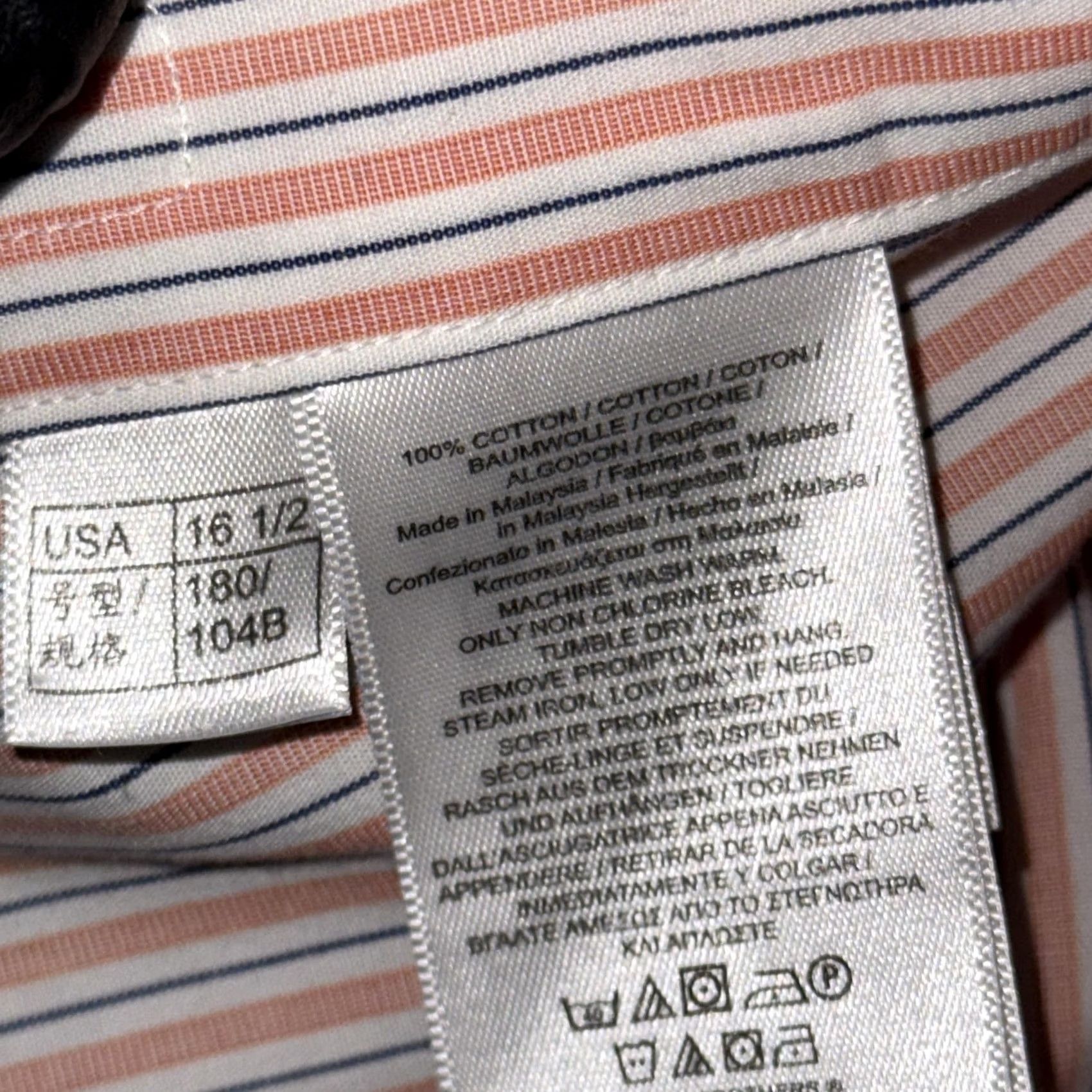 Brooks Brothers Brooks Brothers Shirt Mens 16.5 32/33 Striped Milano Non Iron Supima Dress Shirt Size 46R - 4 Thumbnail