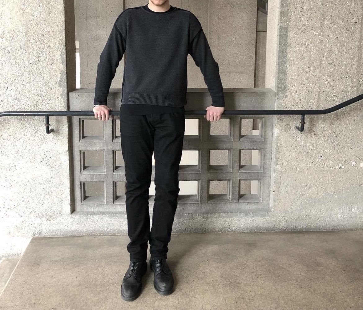Dries Van Noten Grey Dries van Noten Cropped Wool Sweater Size US L / EU 52-54 / 3 - 6 Thumbnail